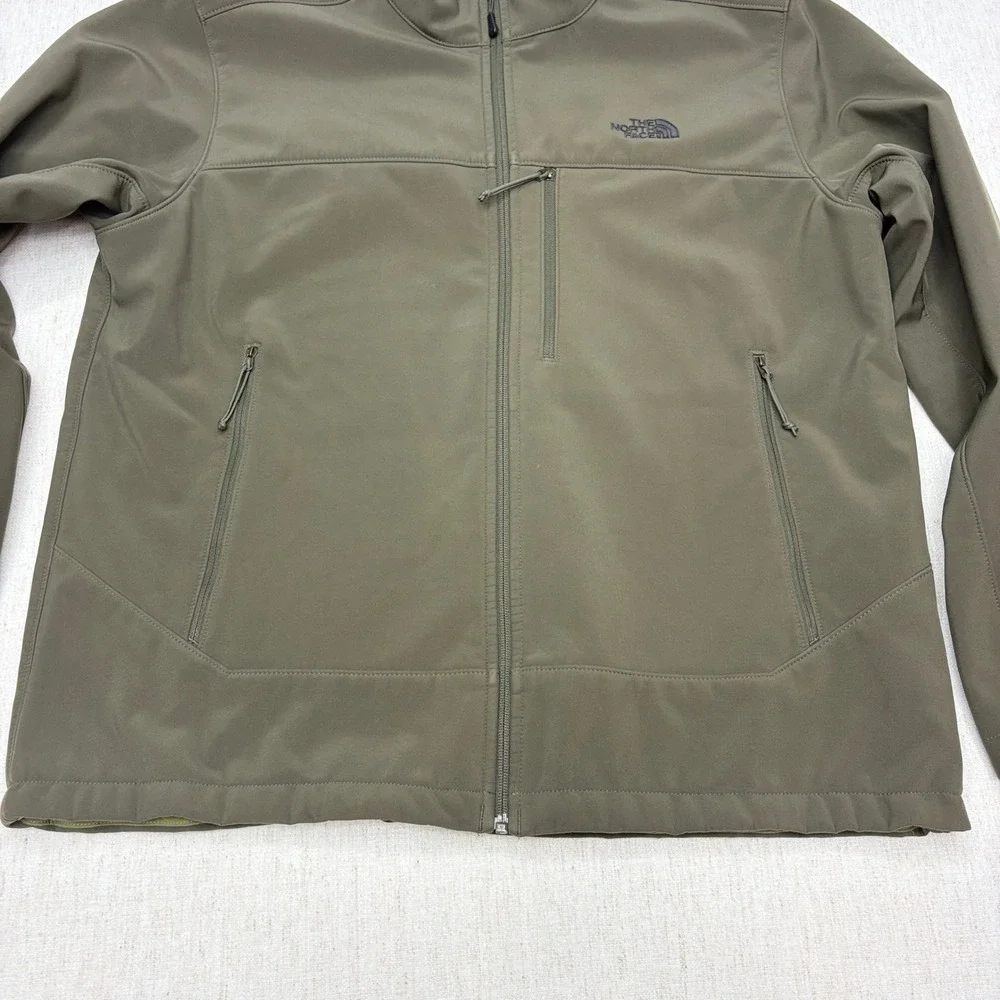The North Face Apex Bionic Softshell Jacket Mens XL Green Full Zip Fleece Read!!